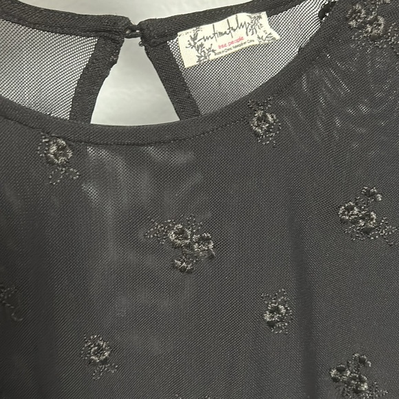 Free People Women’s Make Out Black Mesh Bodysuit Size XS, Long Sleeve Top - Picture 12 of 13